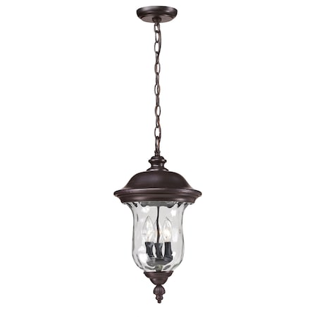 Z-Lite Armstrong Outdoor Chain Light, Bronze & Clear Waterglass 533CHB-RBRZ